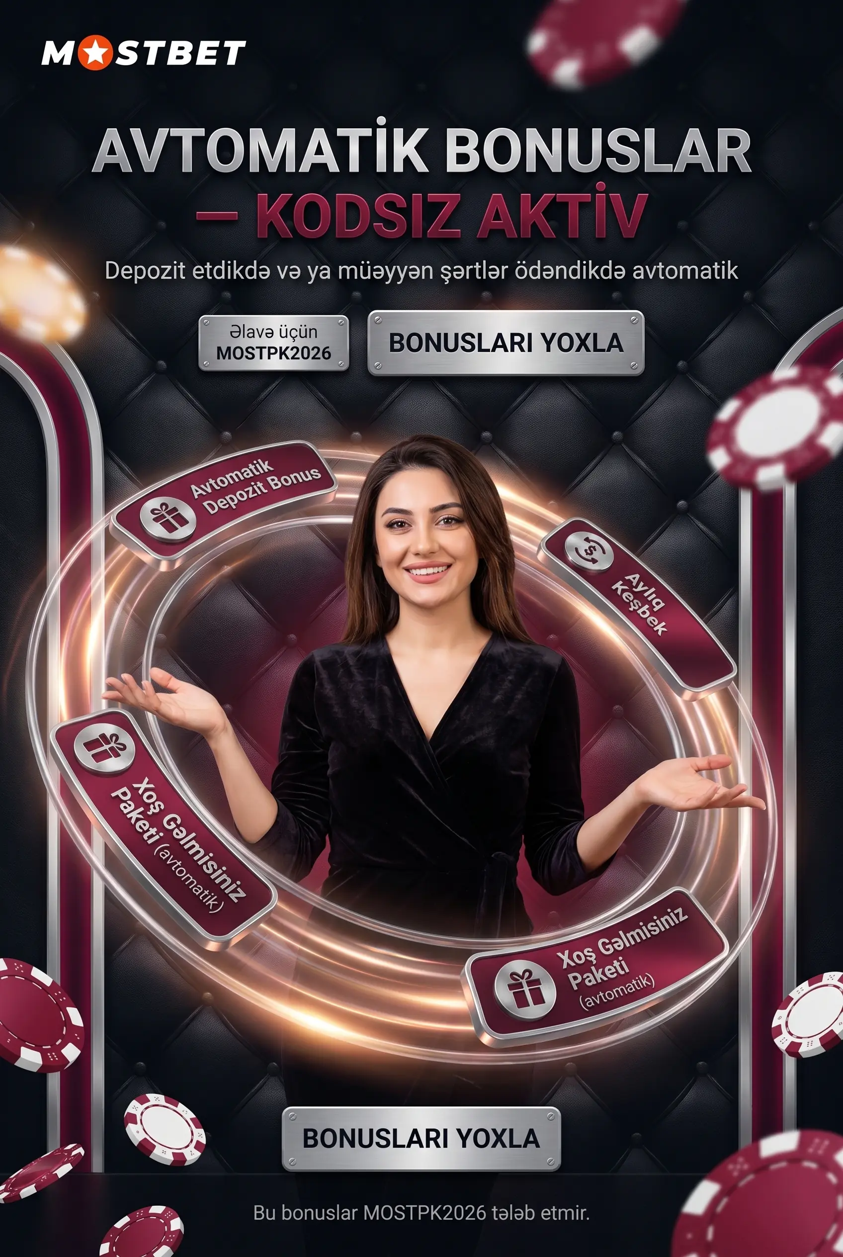 Avtomatik bonuslar promo kod lazım deyil