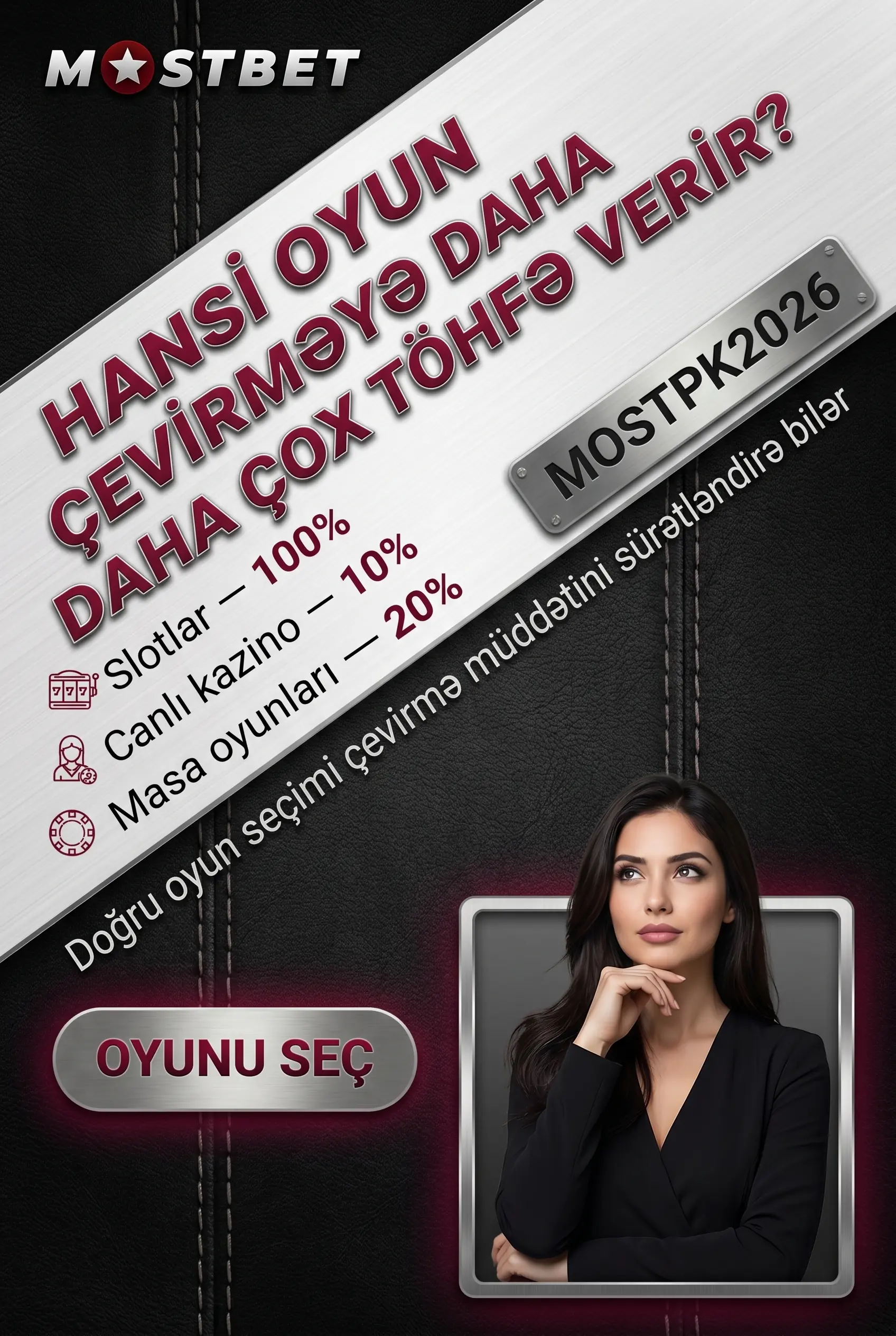 Mərc oyun növünə görə töhfə faizləri