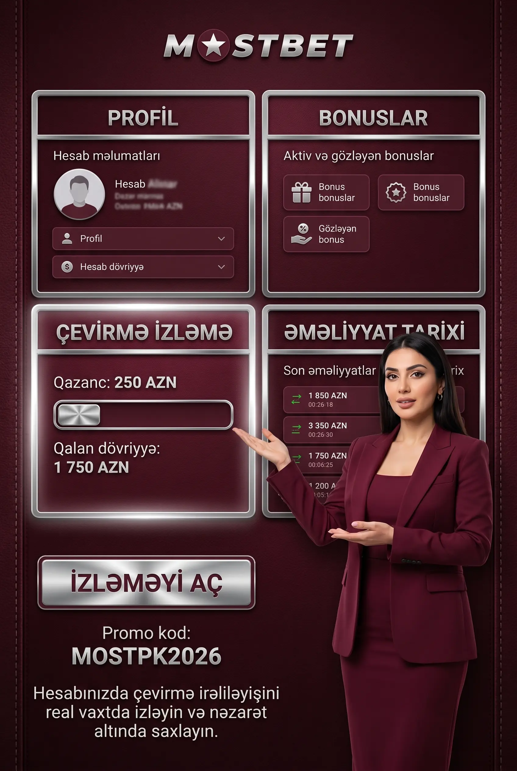 Hesab bölməsindən çevirmə irəliləyişini izlə
